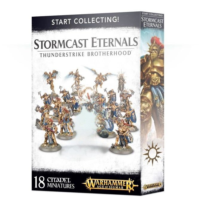Stormcast Eternals Thunderstrike Brotherhood (no box, missing L-C on Dracoth)