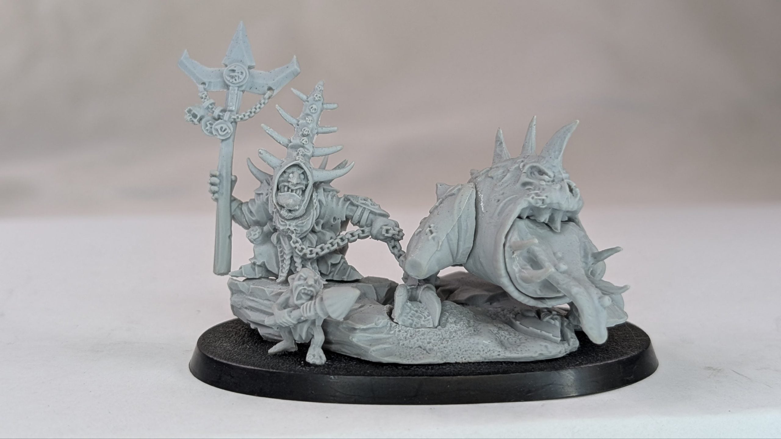 Skarsnik &amp; Gobbla Night Goblin Lord Hero resin OOP