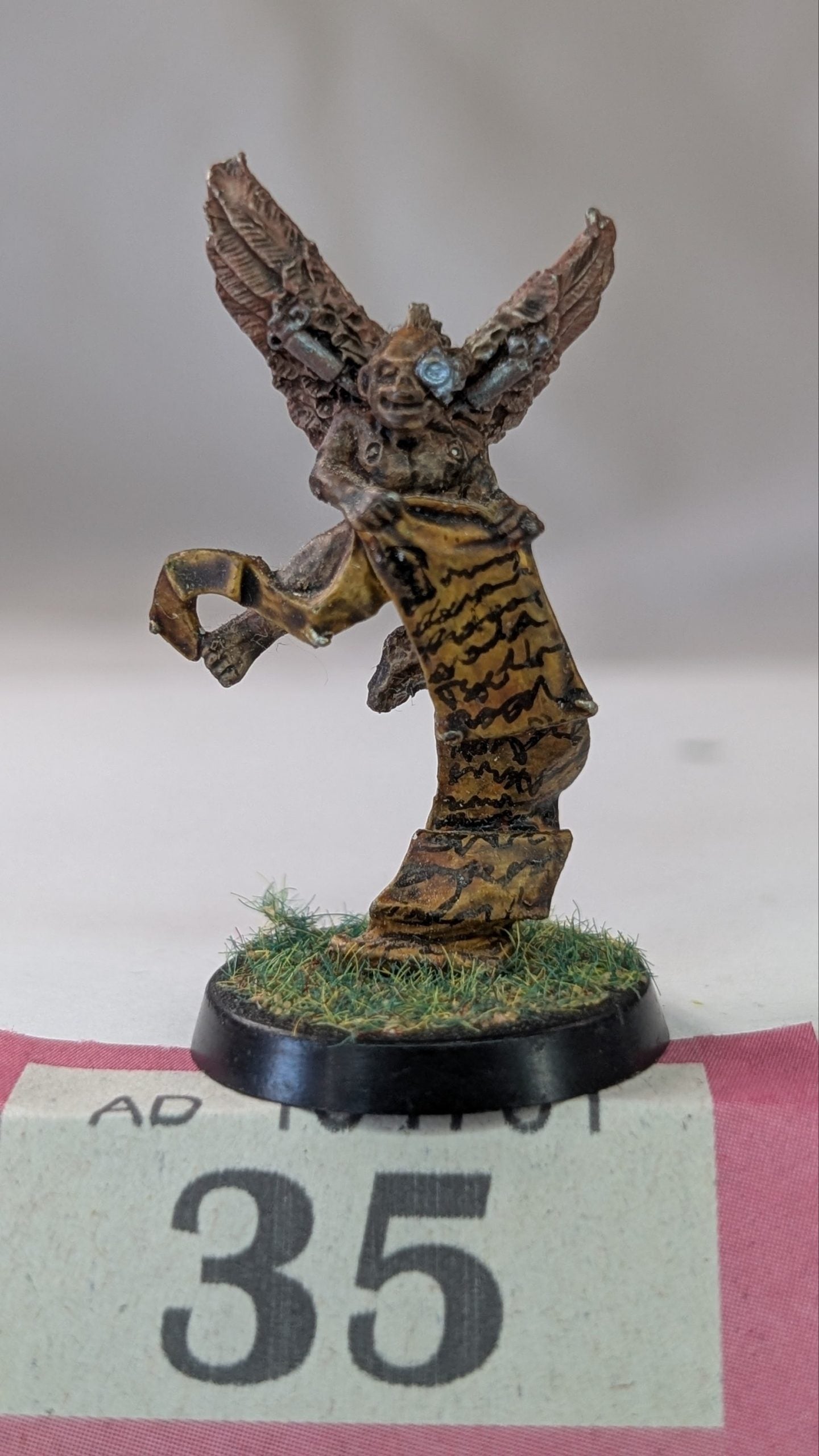 Witch Hunters Inquisitor Cherub Familiar with Scroll - Metal
