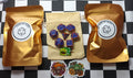 Wizard's Mystery Dice Bag (Gold) - 7 x Polyhedral Dice, RPG Themed Badge, RPG Stickers and Dice Bag (Diss Games)