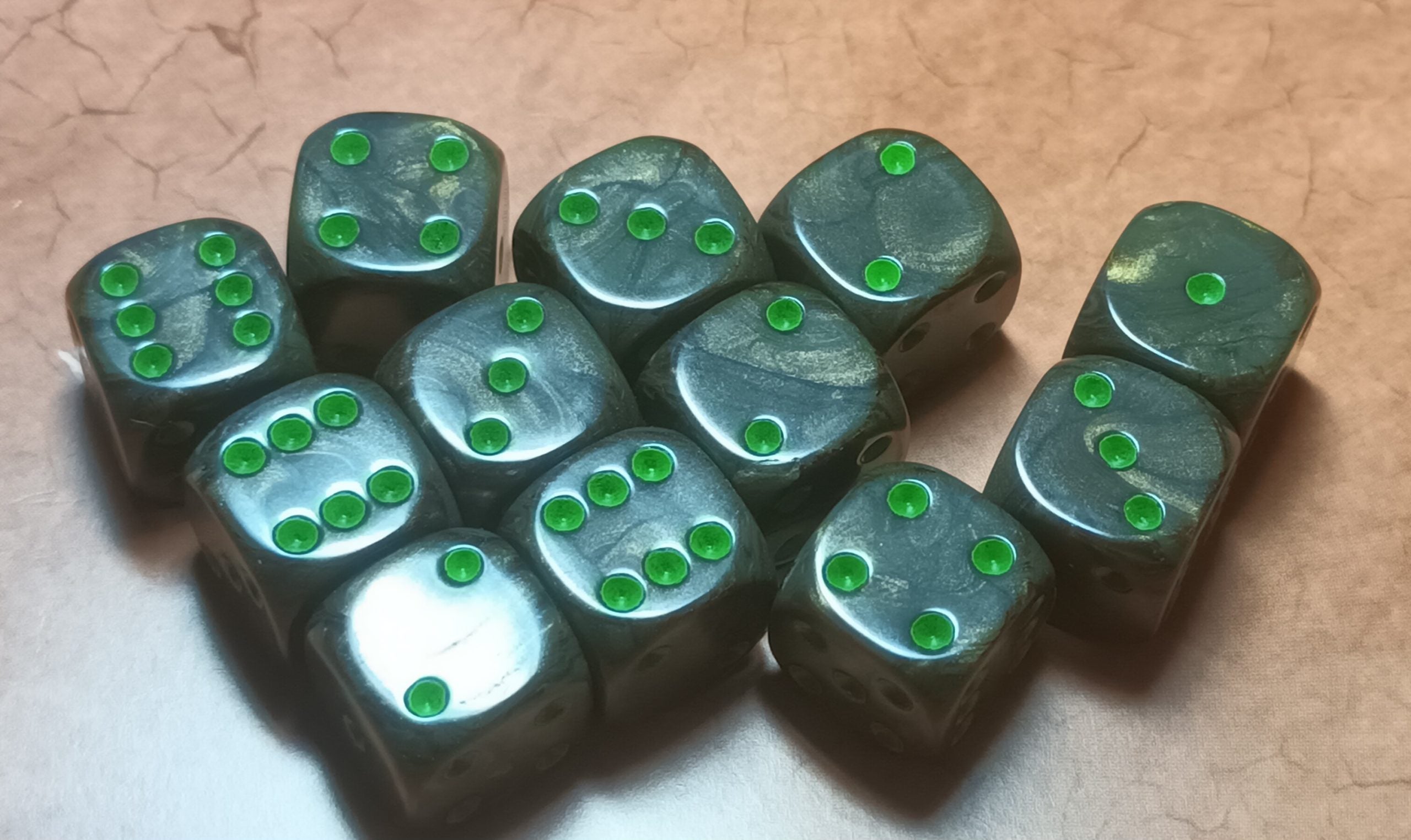 12 x 16mm D6 Yellow Opaque with Black UK Made Dice