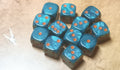 12 x 12mm D6 Green Pearl with Red UK Made Dice