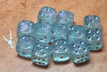 12 x 12mm D6 Clear Light Blue with Pink Shimmer with Silver UK Made Dice