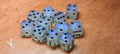 12 x 16mm D6 Clear Purple Shimmer with Black UK Made Dice