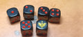 6 x 16mm D6 Black with Red and Yellow Dark Angel Space Marines Dice