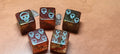 5 x 16mm D6 Amber Skull Dice