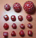 15 x Polyhedral Dice Set D100 to D3 Red with White Opaque Dice