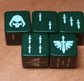 5 x 16mm D6 Green and White Dark Angel Space Marines Dice