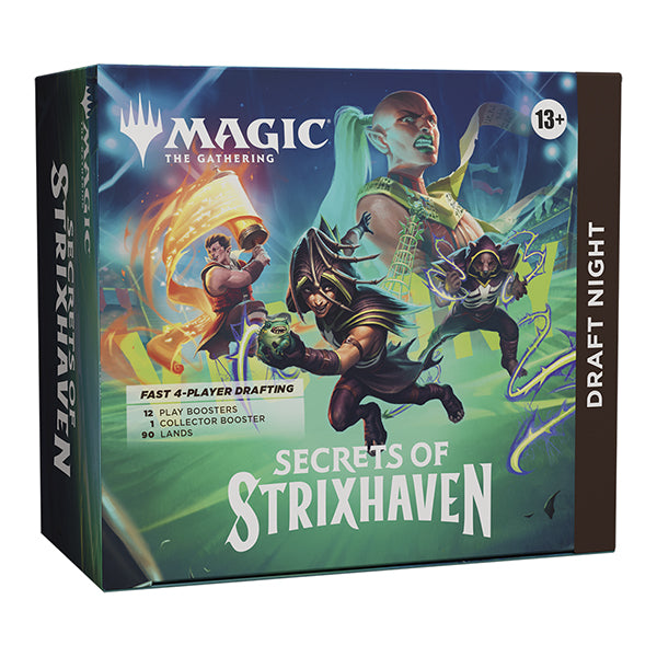 Return to Strixhaven, Magic's beloved mage school, and uncover years of mysteries as you explore its hallowed halls and beyond. The five colleges are back, each with their own unique look, feel, and magic focus. As you increase your skills, make academic discoveries and work to prove your college is the best, but beware—second-year knowledge comes with a side of increased danger. It's a draft party in a box