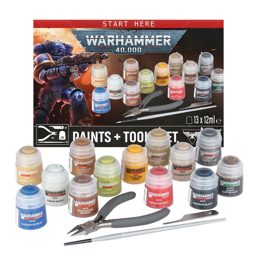 Warhammer 40,000 Starter Set 11th edition Paint + Tools set