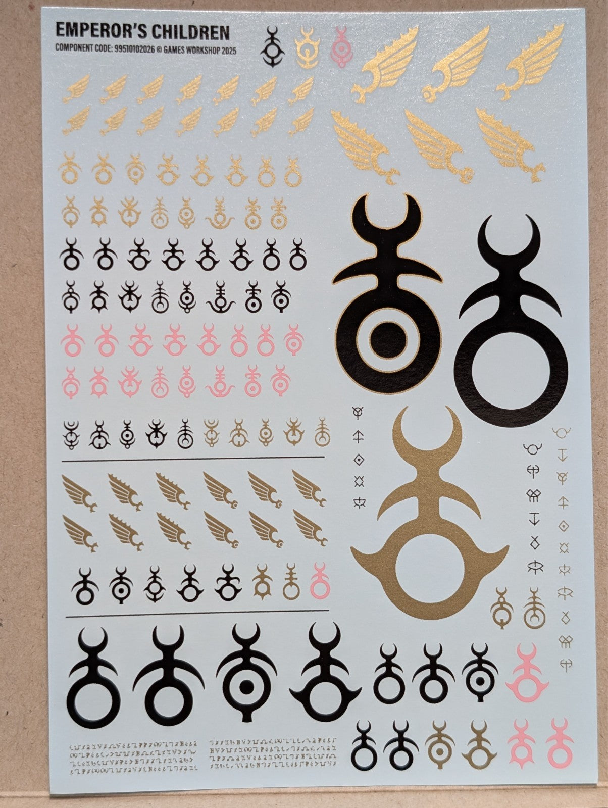 Emperors children Transfer sheet