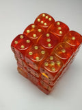 36 x 12mm D6 Gem Blitz Red Dice