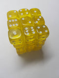 36 x 12mm D6 Gem Yellow Dice