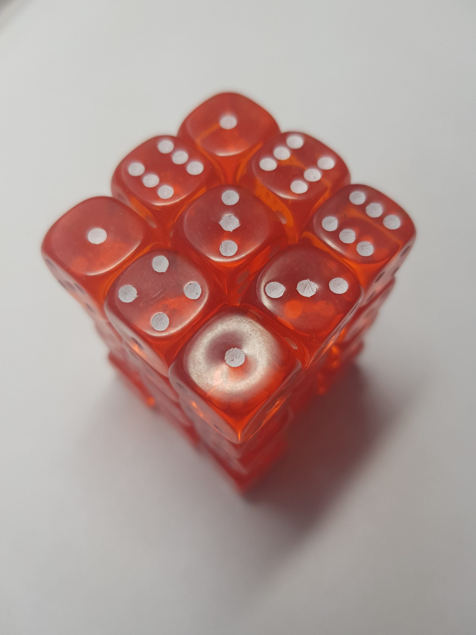 36 x 12mm D6 Gem Orange Dice