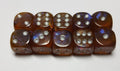 10 x 16mm D6 Orange Purple with Silver Dice