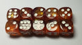 10 x 16mm D6 Orange Purple with White Dice