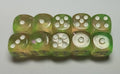 10 x 16mm D6 Green Pink with White Dice