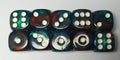 10 x 16mm D6 Blue Red with White Dice