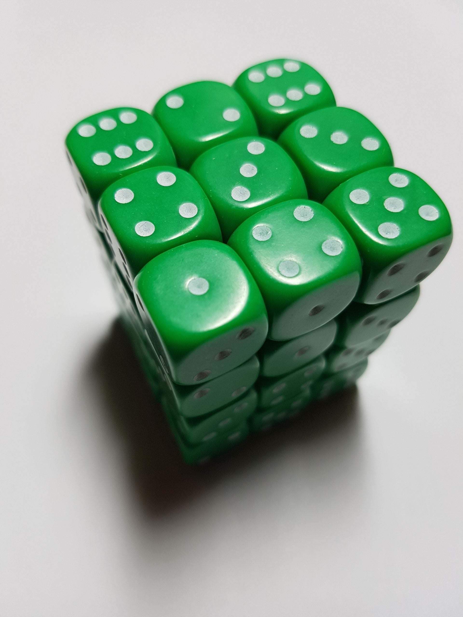 36 x 12mm D6 Opaque Green Dice