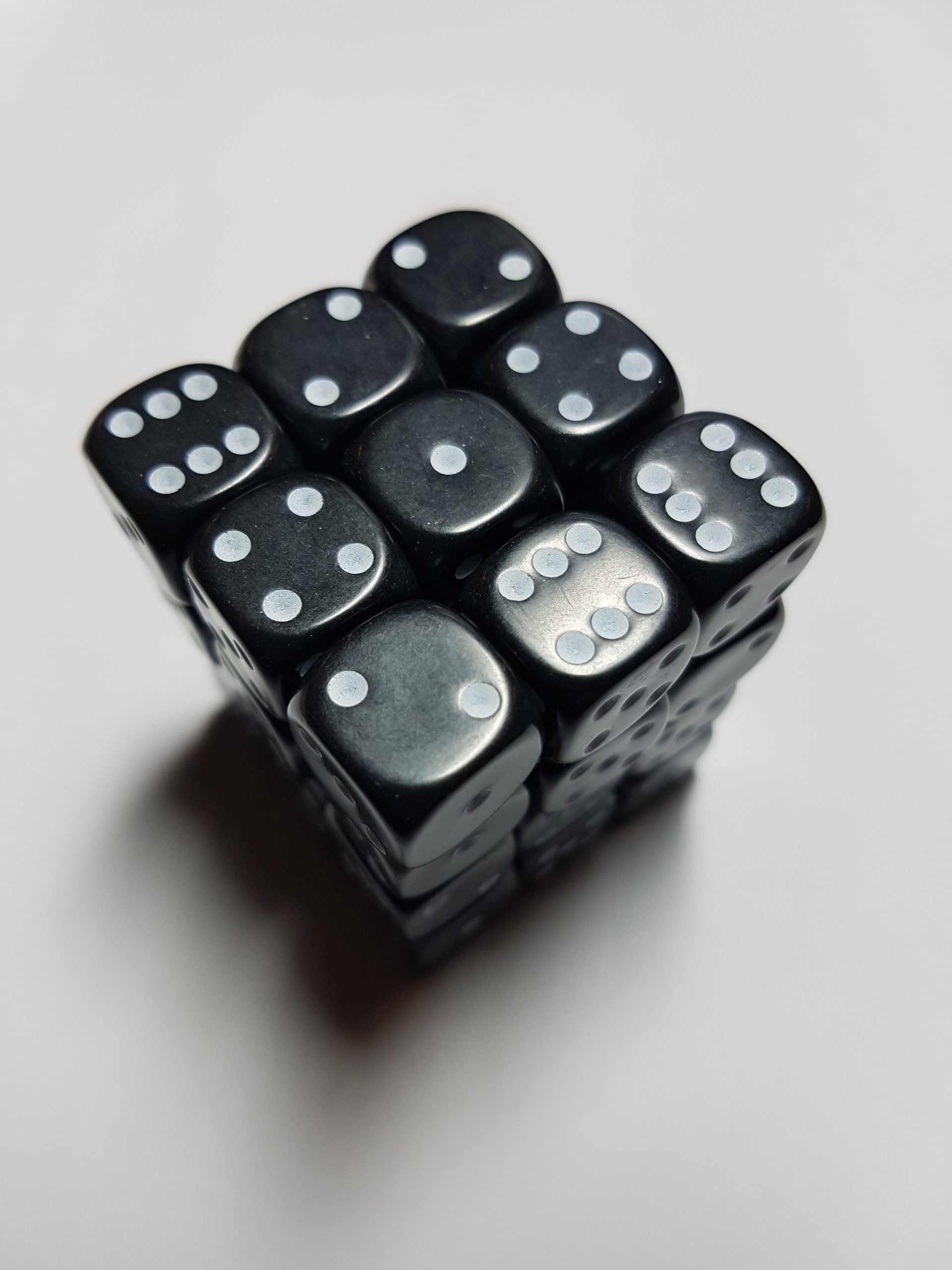36 x 12mm D6 Opaque Black Dice