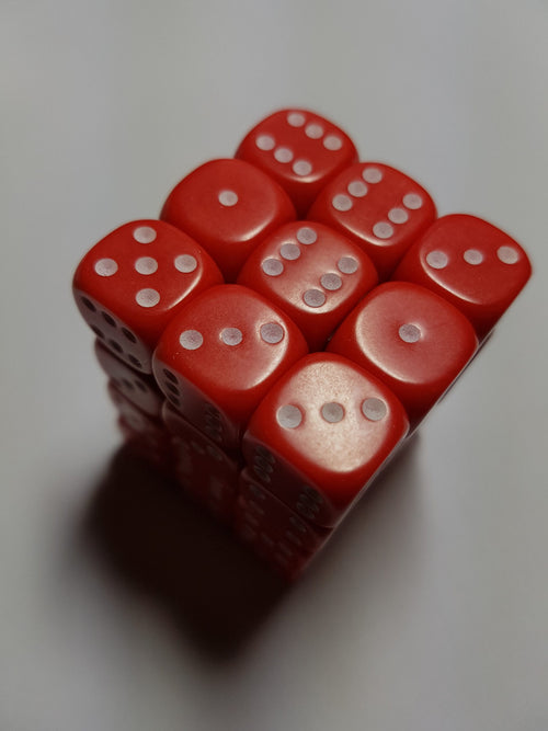 36 x 12mm D6 Opaque Red Dice
