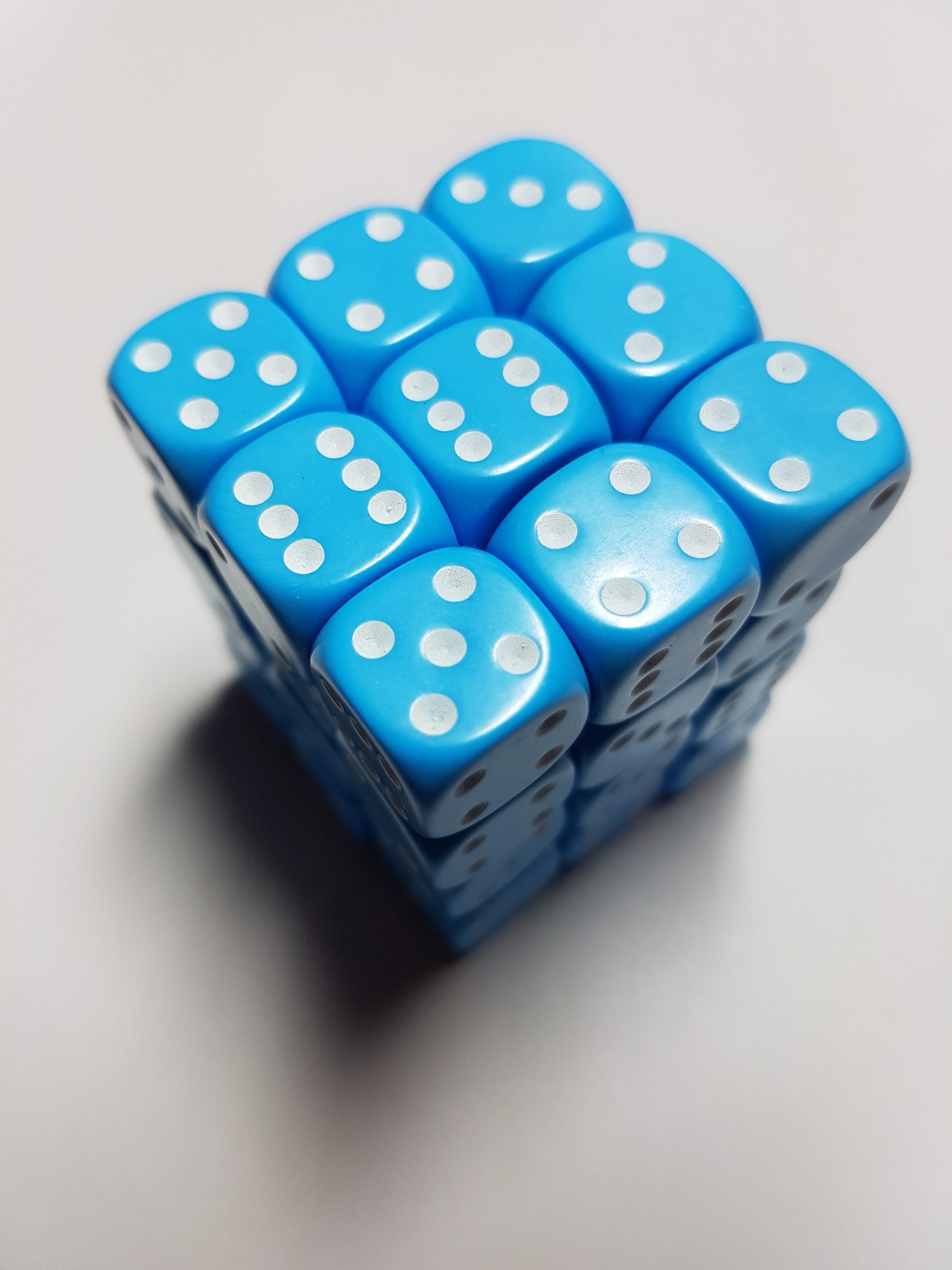 36 x 12mm D6 Opaque Light Blue Dice