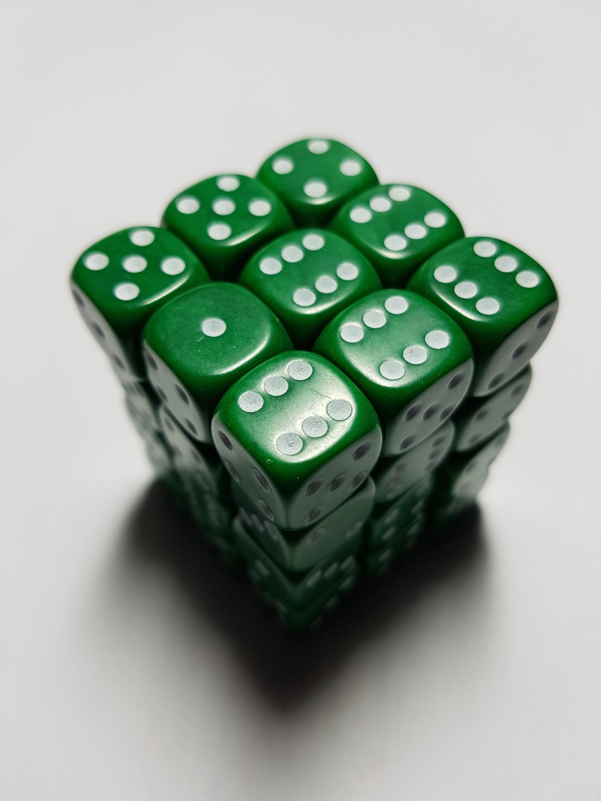36 x 12mm D6 Opaque Dark Green Dice