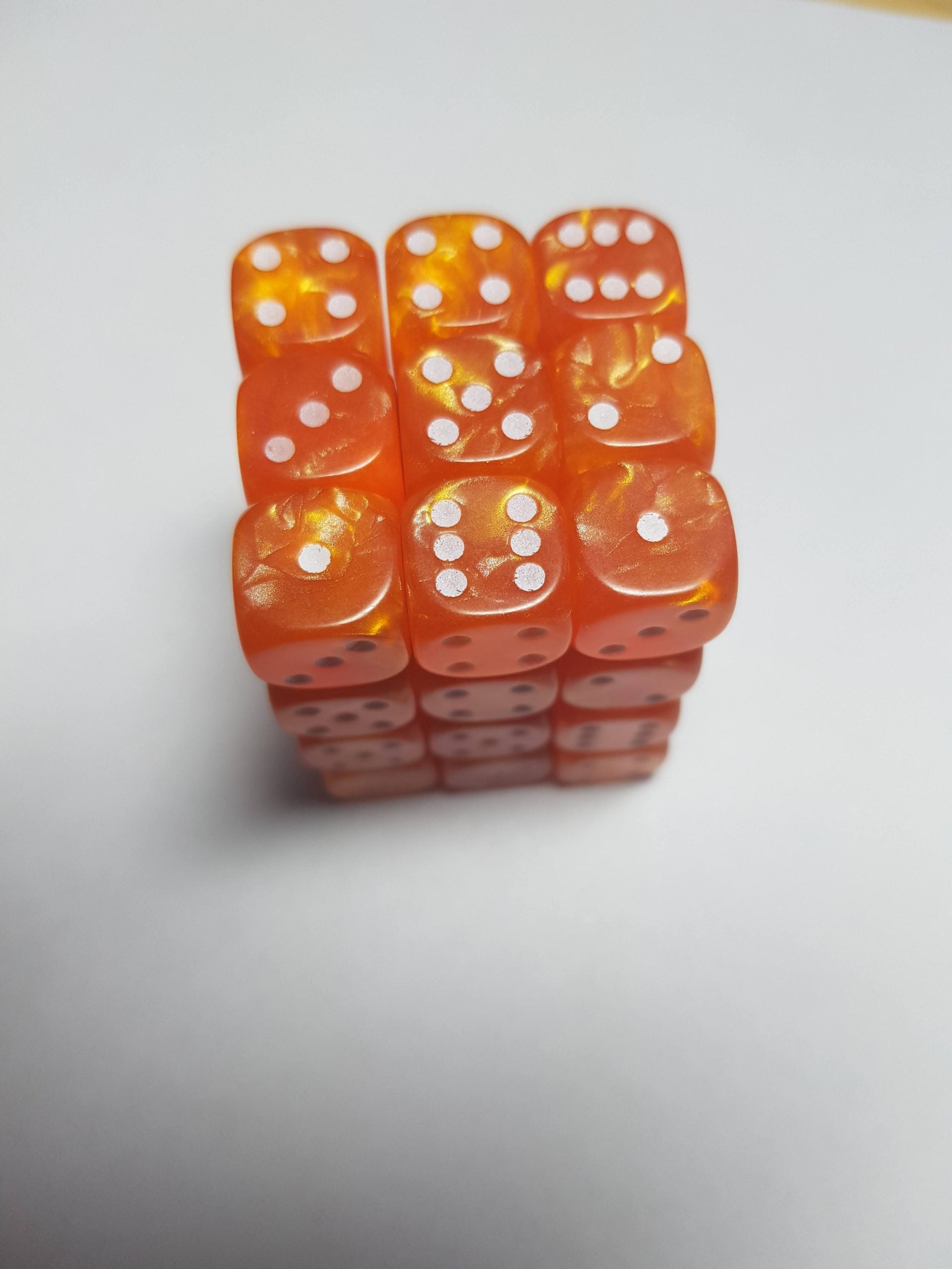 36 x 12mm D6 Pearl Orange Dice