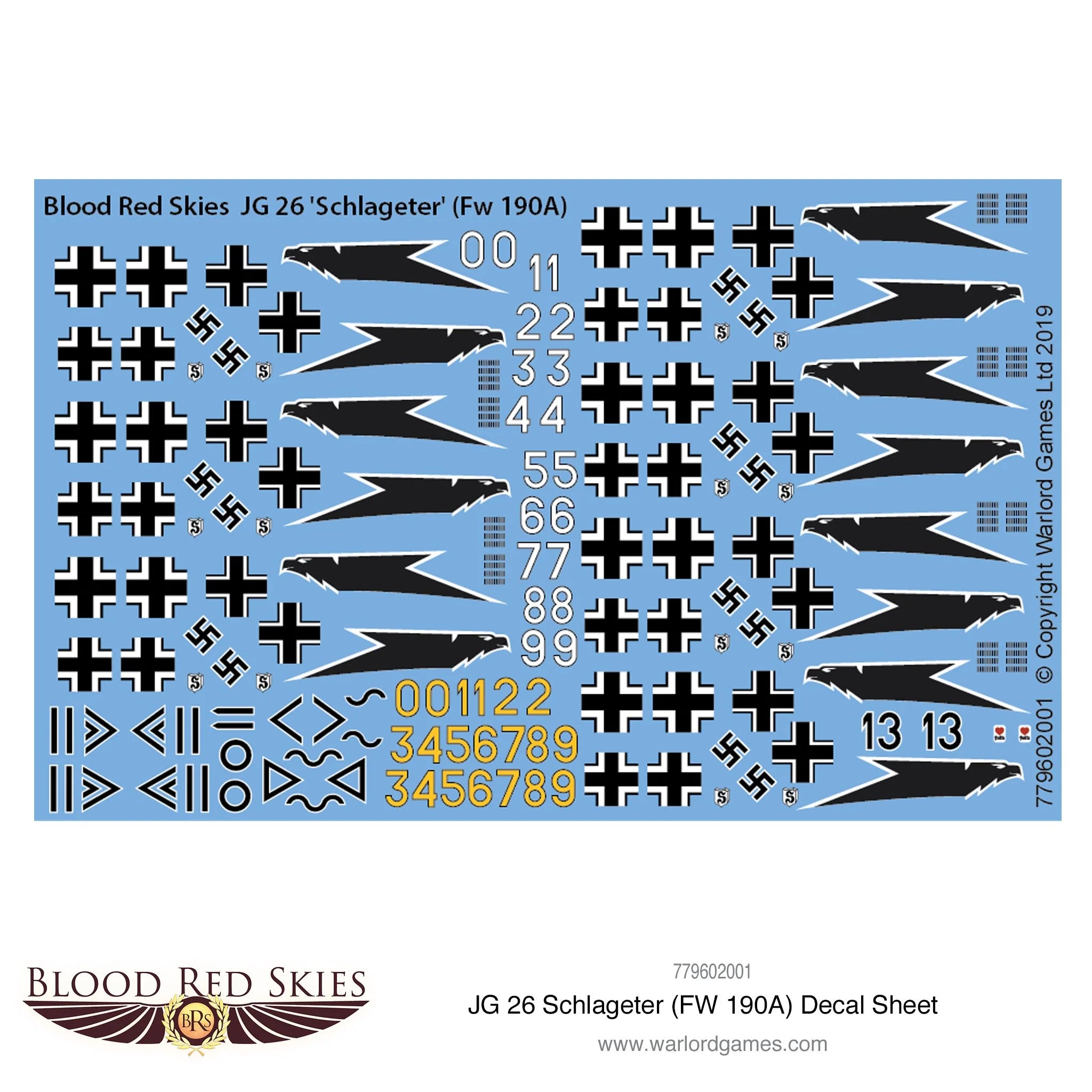 JG 26 Schlageter (Fw 190A) decal sheet