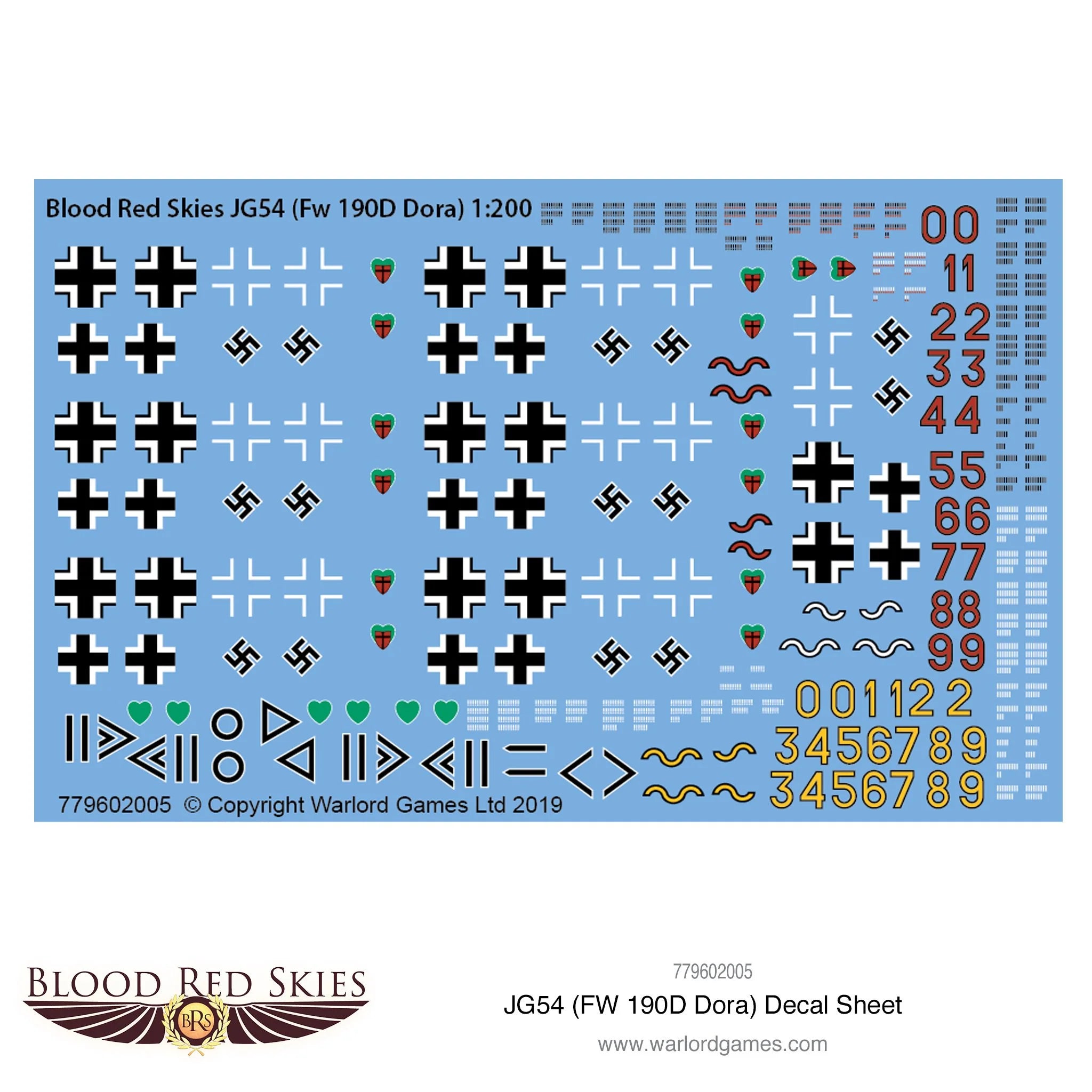 JG54 (Fw 190D Dora) decal sheet