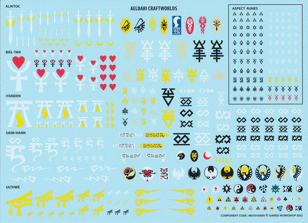 aeldari craftworld transfer sheet