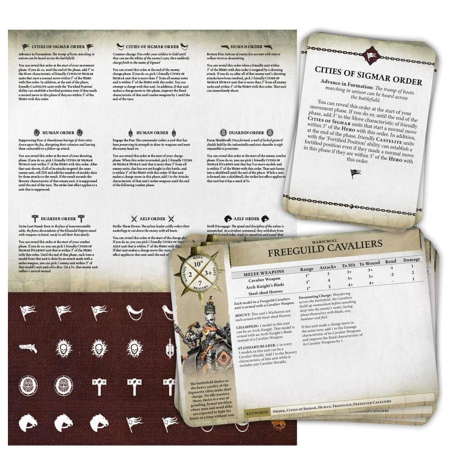 Cities of Sigmar Battletome Warscroll Cards and Tokens