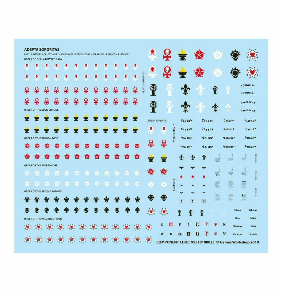 Adepta Sororitas Transfer Sheet