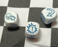 16mm Blood Bowl White with Blue Block Dice x 3 Set
