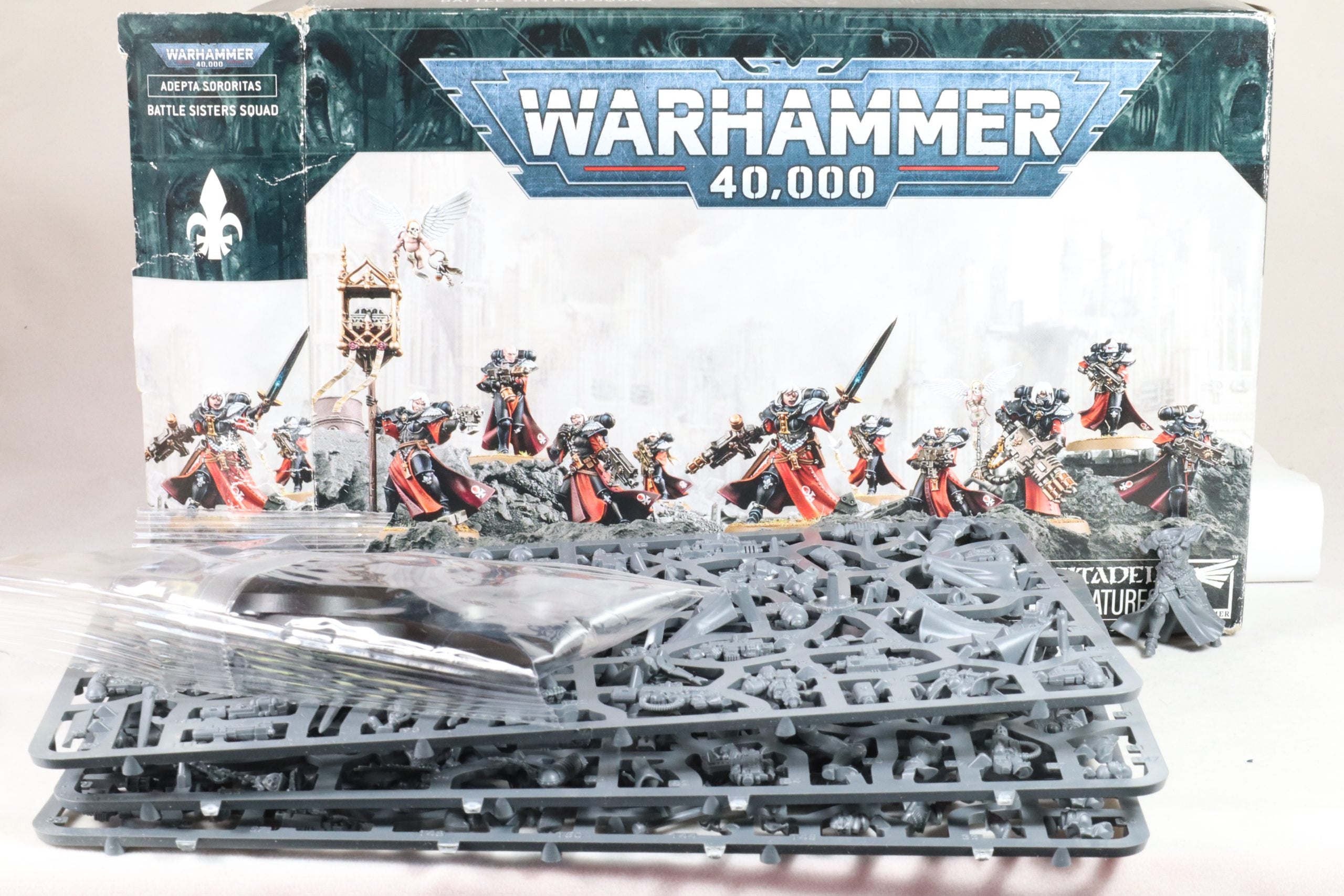 Battle Sisters Squad Box Opened One Model Part Built