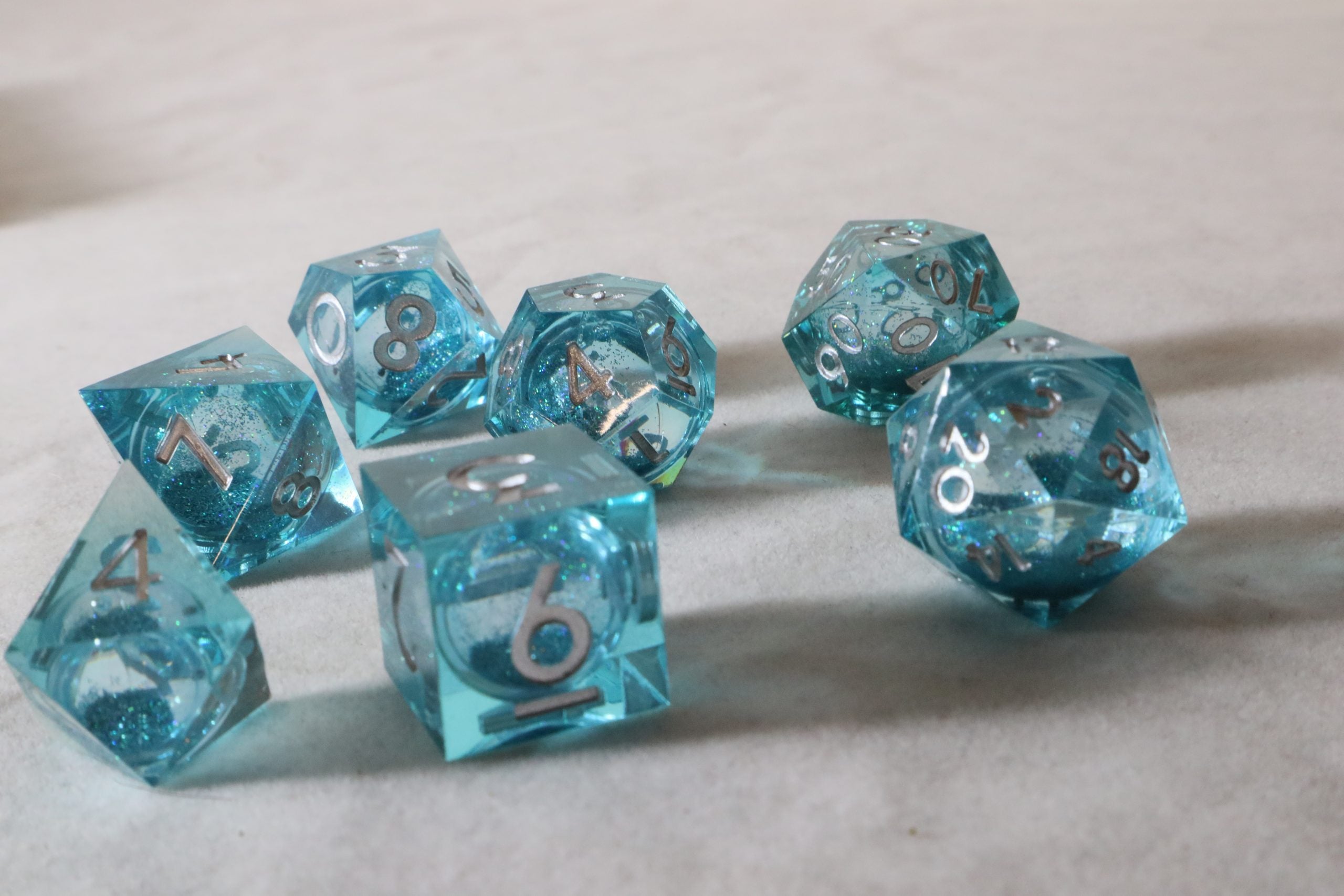 blue liquid core dice