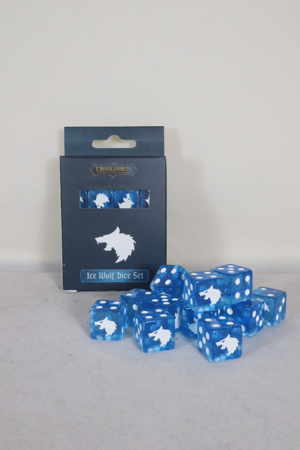 Ice wolf dice set
