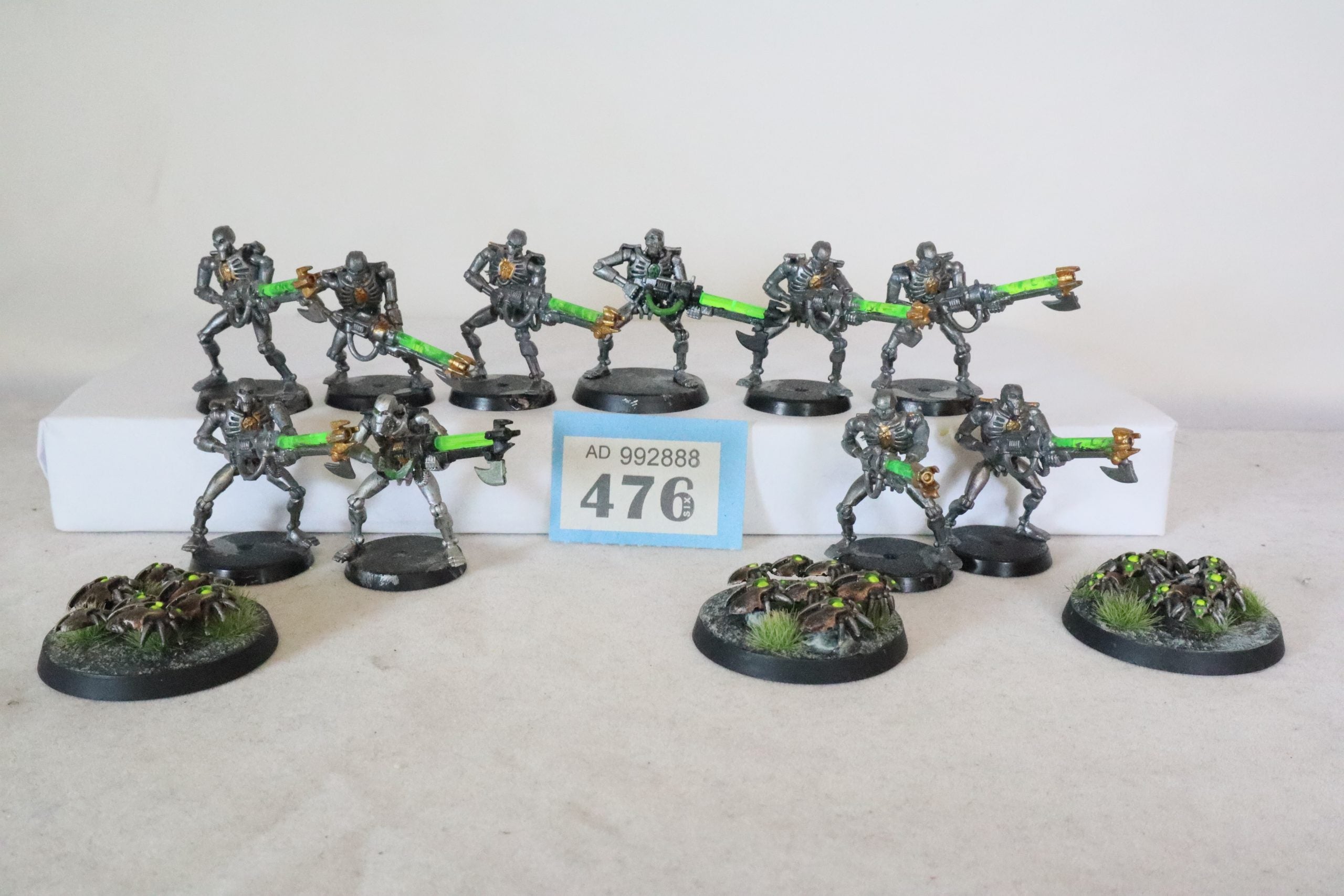 10 Necron Warriors and 3 scarabs