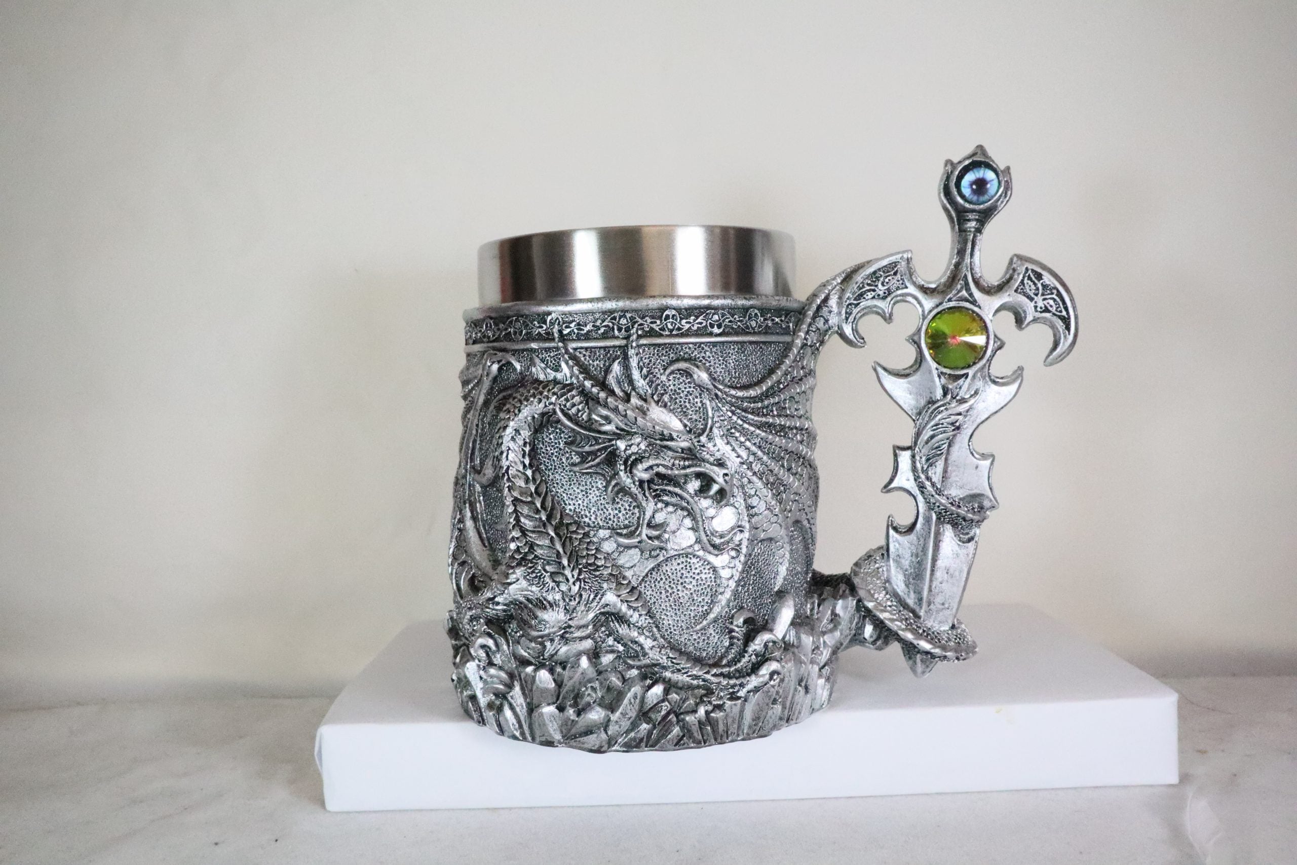 Silver dragon tankard
