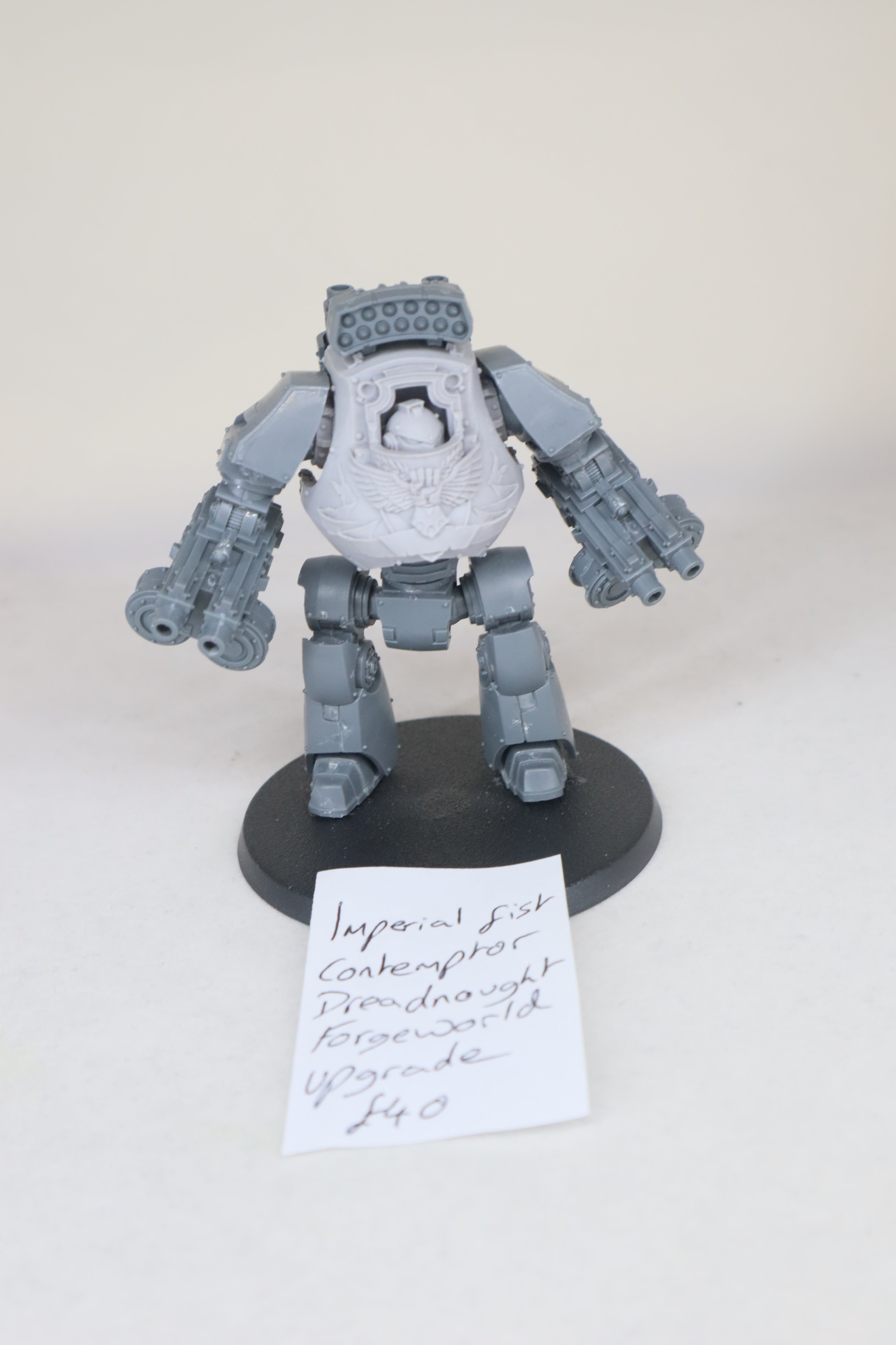 Imperial Fists Contemptor Dreadnought with forgeworld upgrade