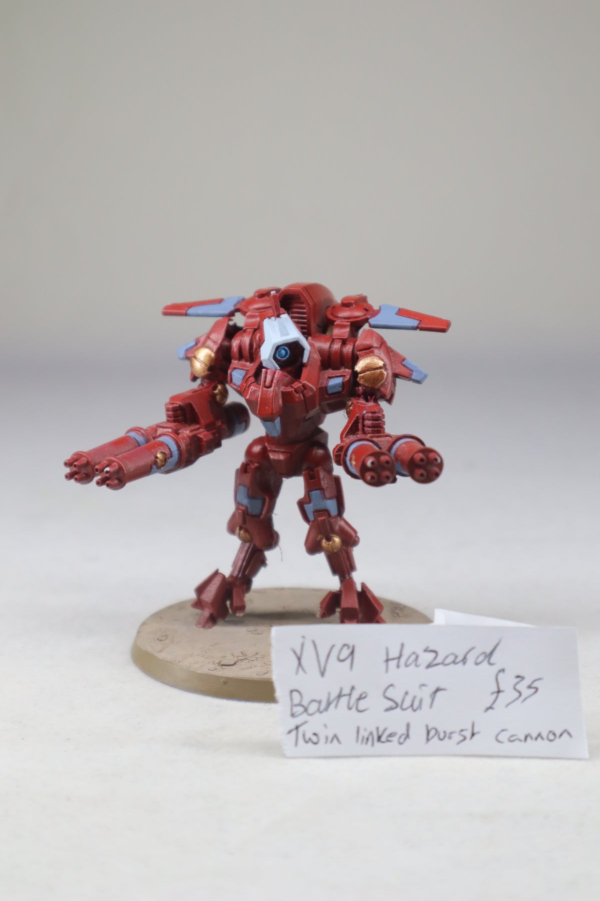 XV9 Hazard Battlesuit with twin linked burst cannon