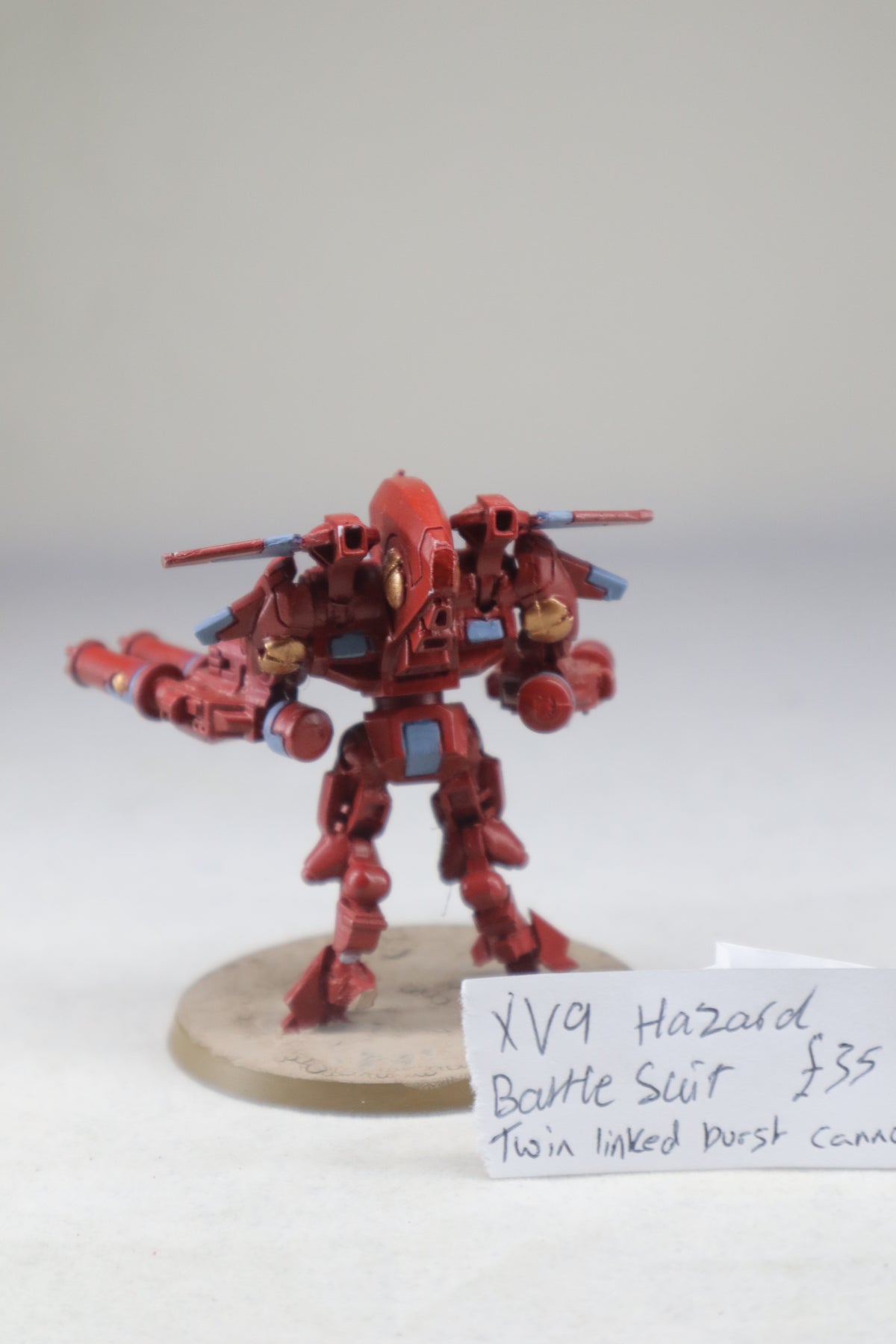 XV9 Hazard Battlesuit with twin linked burst cannon