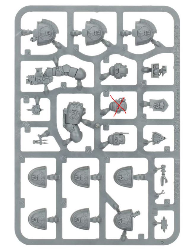 Imperial Fists Primaris Upgrade Sprue (Missing Head)