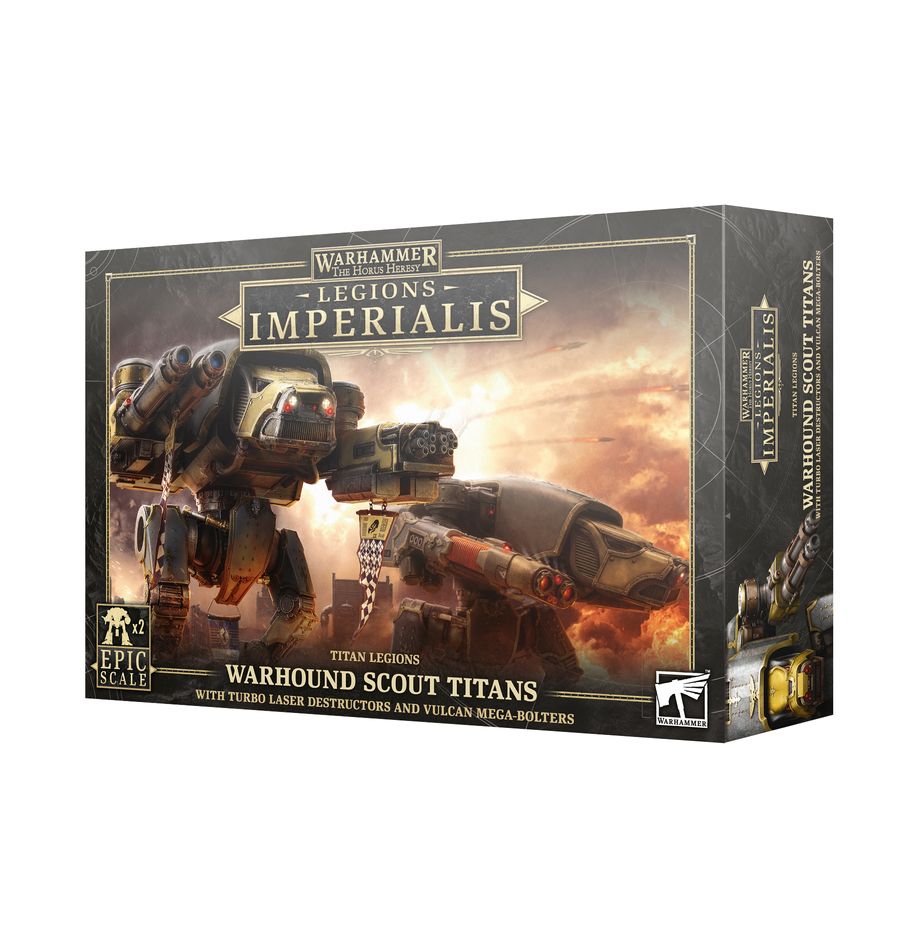 Legions Imperialis: Warhound Scout Titans with Turbo-laser Destructors and Vulcan Mega-Bolters (on sprue, does not include box)