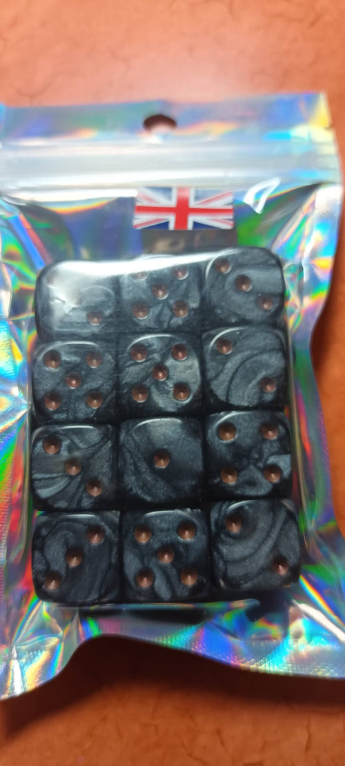 12 x 16mm D6 Steel with Copper UK Made Dice