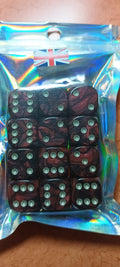 12 x 16mm D6 Redwood with Light Gold UK Made Dice