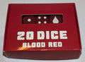 16mm Blood Red Dice with White Blood Drop for 6 (20 Dice)
