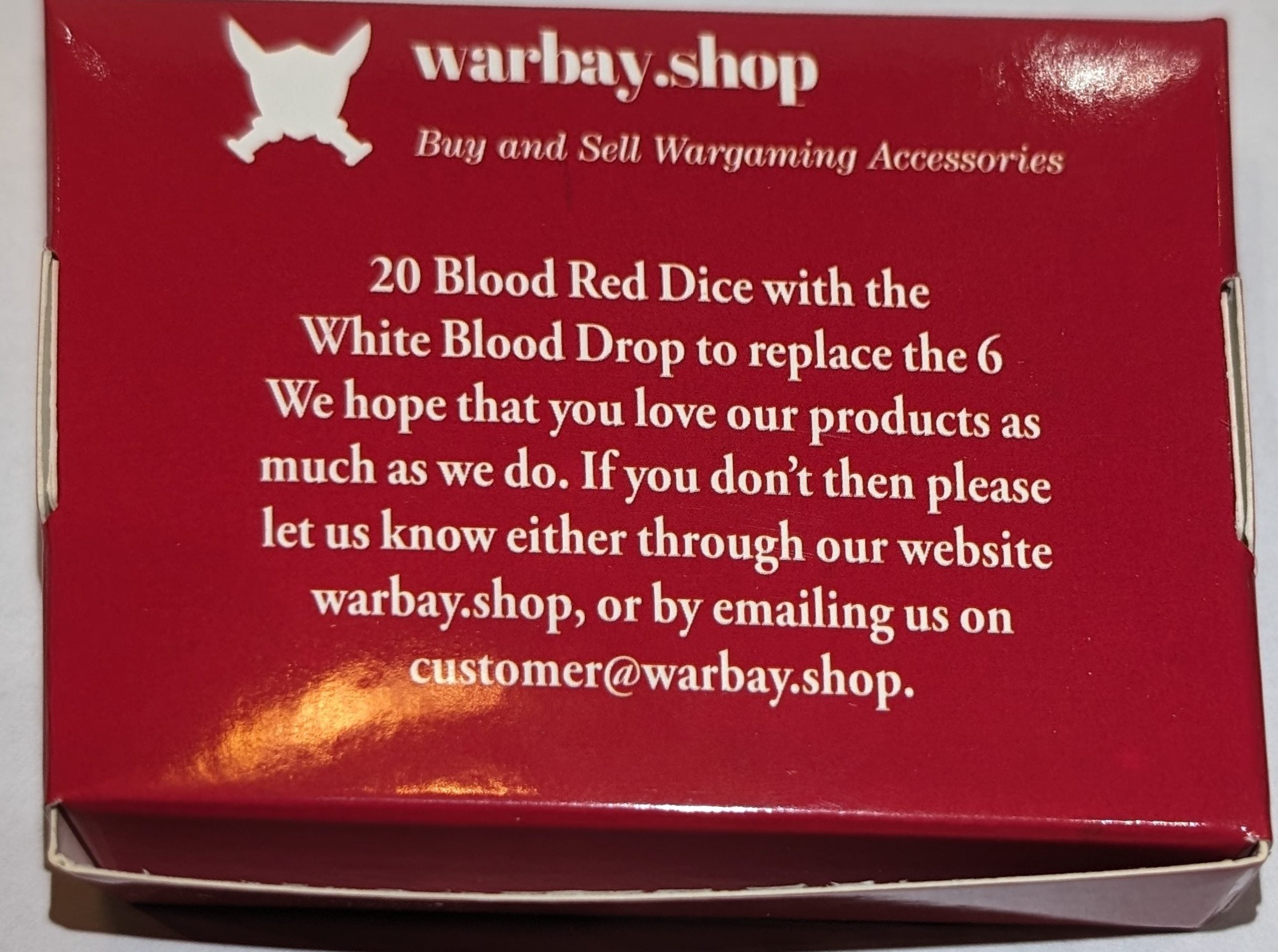 16mm Blood Red Dice with White Blood Drop for 6 (20 Dice)