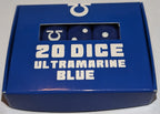 16mm Ultramarine Blue Dice with Omega Symbol for 6 (set of 20)