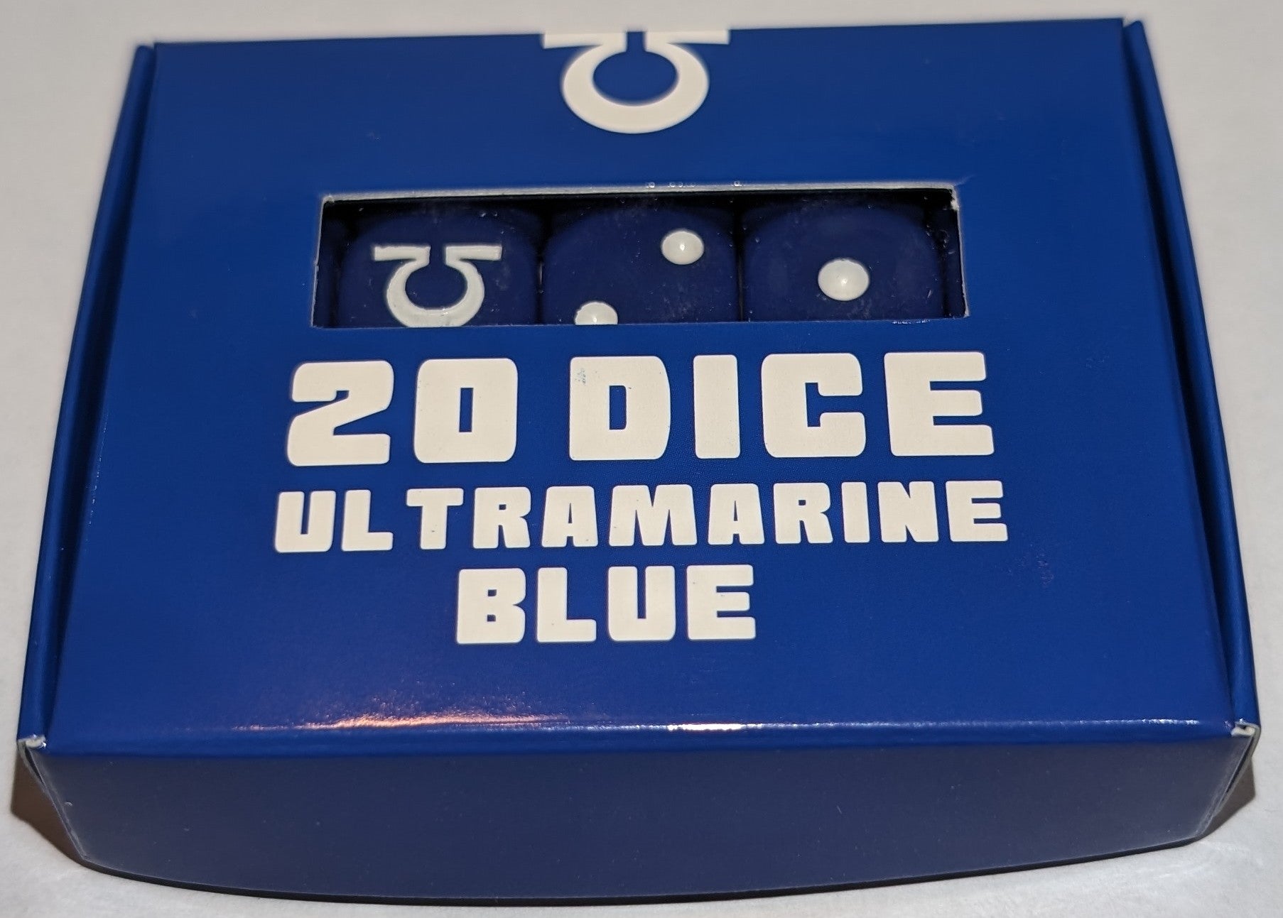 16mm Ultramarine Blue Dice with Omega Symbol for 6 (set of 20)